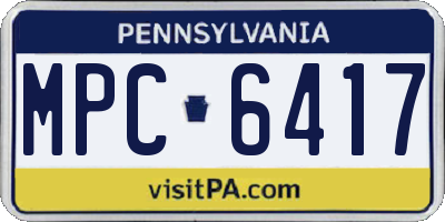 PA license plate MPC6417