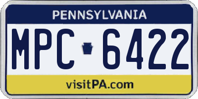 PA license plate MPC6422