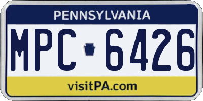 PA license plate MPC6426