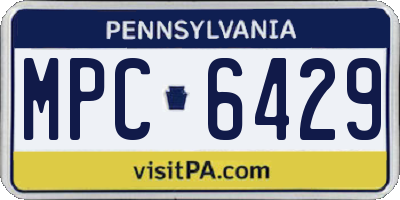 PA license plate MPC6429