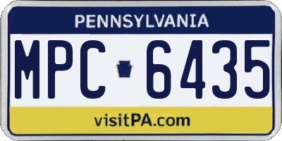 PA license plate MPC6435