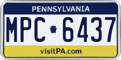 PA license plate MPC6437