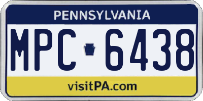 PA license plate MPC6438