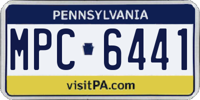 PA license plate MPC6441