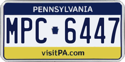 PA license plate MPC6447