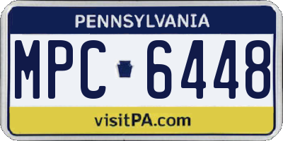PA license plate MPC6448