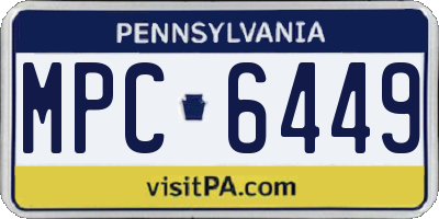 PA license plate MPC6449