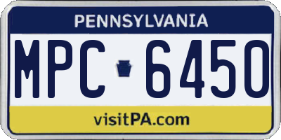 PA license plate MPC6450