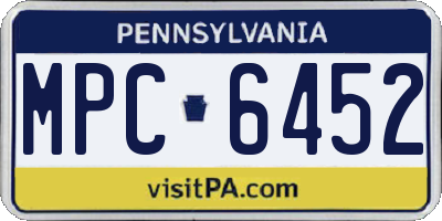 PA license plate MPC6452