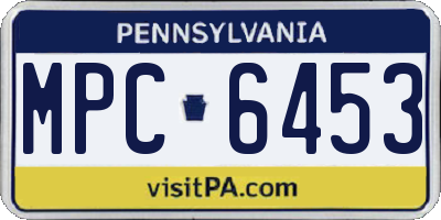 PA license plate MPC6453
