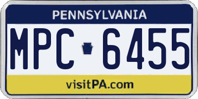 PA license plate MPC6455