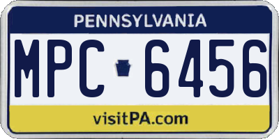 PA license plate MPC6456