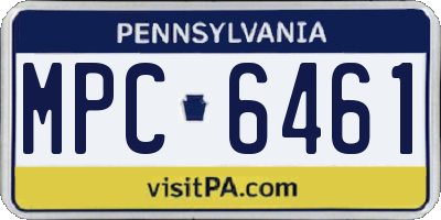 PA license plate MPC6461