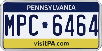 PA license plate MPC6464