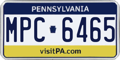 PA license plate MPC6465