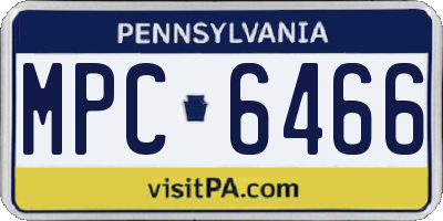 PA license plate MPC6466