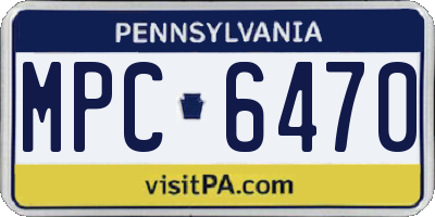 PA license plate MPC6470