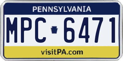 PA license plate MPC6471