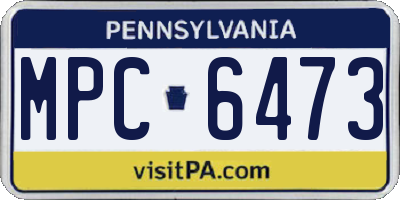 PA license plate MPC6473