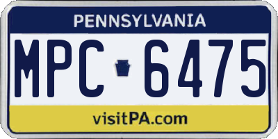 PA license plate MPC6475