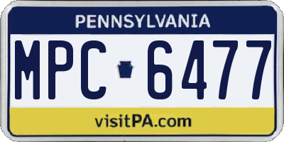 PA license plate MPC6477