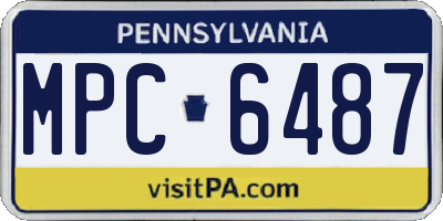 PA license plate MPC6487