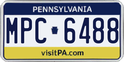 PA license plate MPC6488