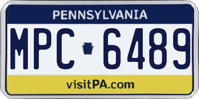 PA license plate MPC6489