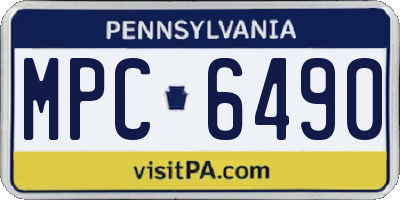 PA license plate MPC6490