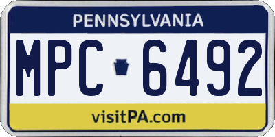 PA license plate MPC6492