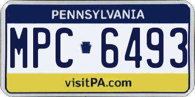 PA license plate MPC6493