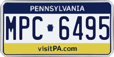 PA license plate MPC6495