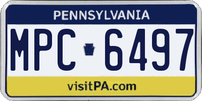 PA license plate MPC6497