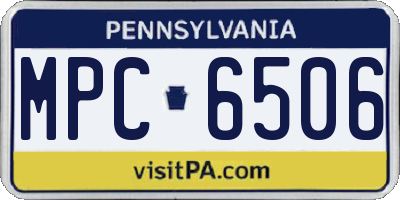 PA license plate MPC6506