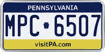 PA license plate MPC6507