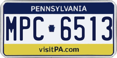 PA license plate MPC6513