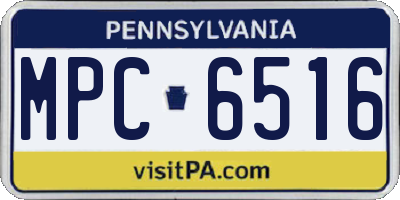 PA license plate MPC6516