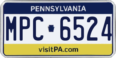 PA license plate MPC6524