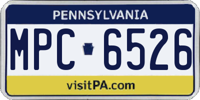 PA license plate MPC6526