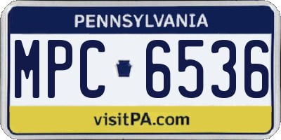 PA license plate MPC6536