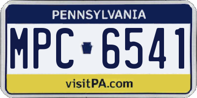 PA license plate MPC6541