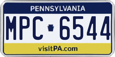 PA license plate MPC6544