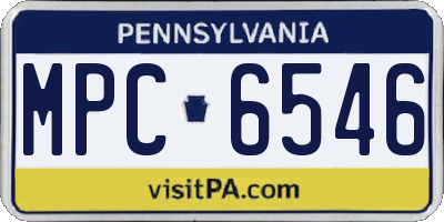 PA license plate MPC6546
