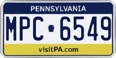 PA license plate MPC6549