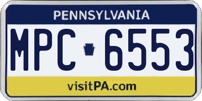 PA license plate MPC6553