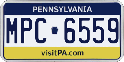 PA license plate MPC6559