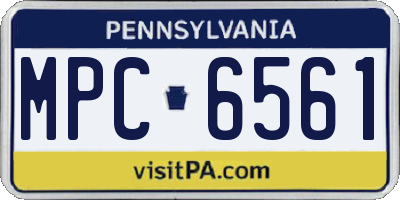 PA license plate MPC6561