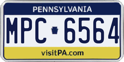 PA license plate MPC6564