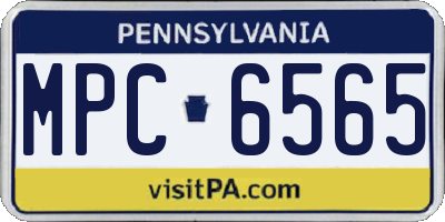 PA license plate MPC6565