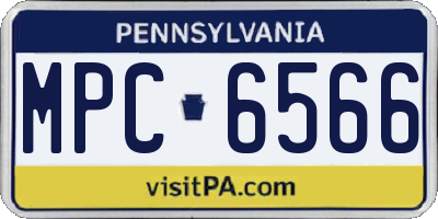 PA license plate MPC6566